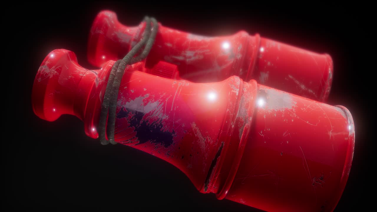 viejos binoculares sobre un fondo negro