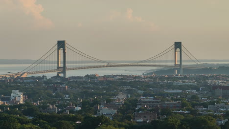 aerial view of brooklyn's verrazzano-narrows bridge