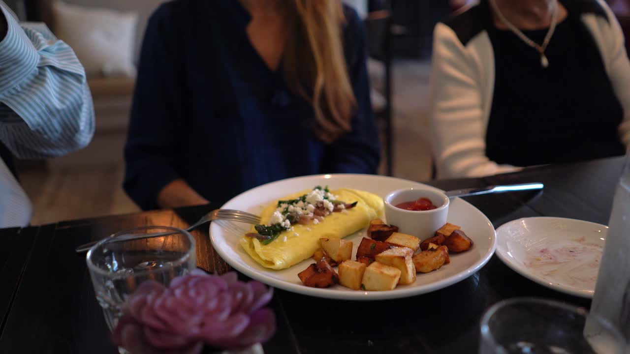 Omelet meal in restaurant