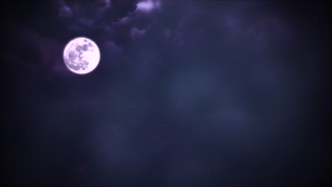 mystical animation halloween background with dark moon and clouds