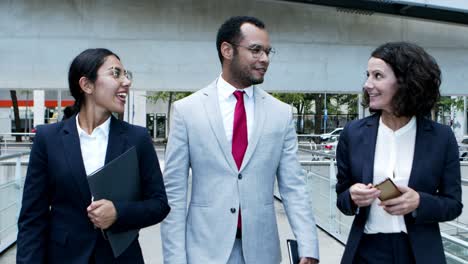 group of cheerful business colleagues