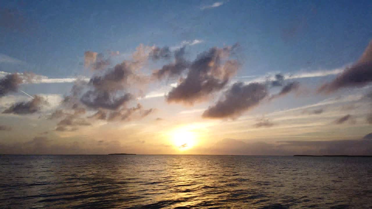 플로리다 키에서 일몰의 시간 경과