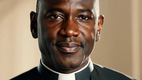 portrait of a smiling black priest