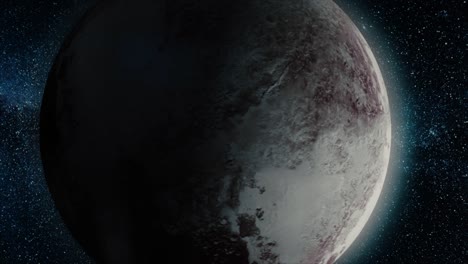 planet pluto. beautiful 3d animation of the pluto planet rotates with alpha channel. planet pluto animation