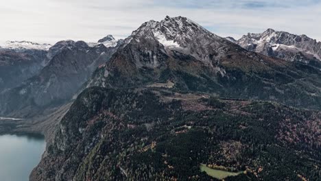 360 degrees seamless looped aerial panorama of konigsee lake. in the berchtesgaden national park, bavaria, germany.