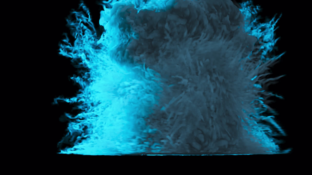 Abstract Explosion of Blue and Grey Ink