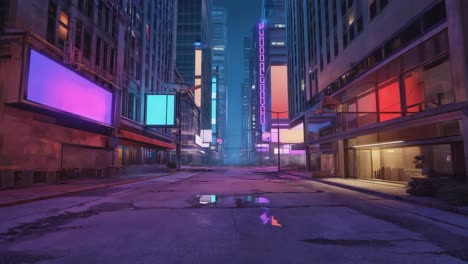 urban cityscape with neon lights