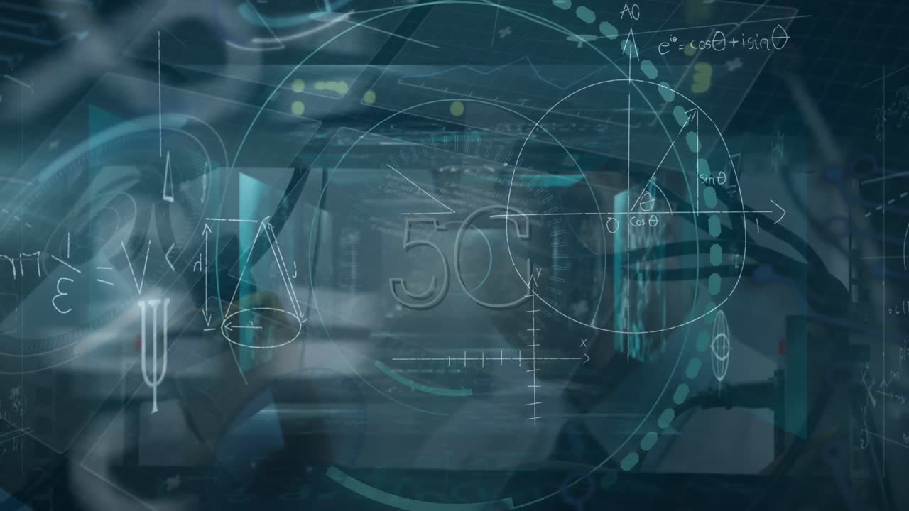 검은색 배경 위의 데이터 처리 애니메이션