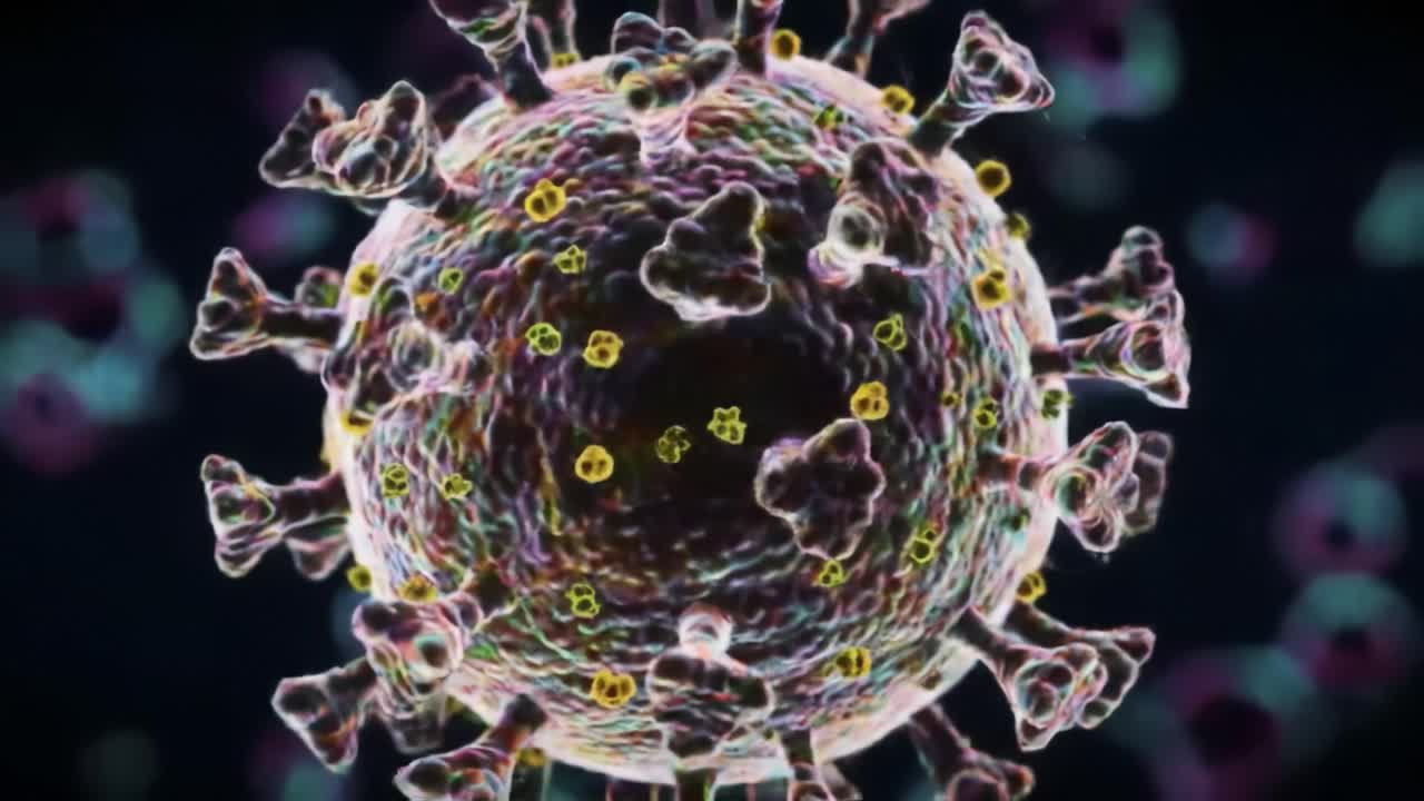 Detailed Close-Up of a Virus Particle: Exploring the Structure and Complexity of Viral Life Forms Under High Magnification