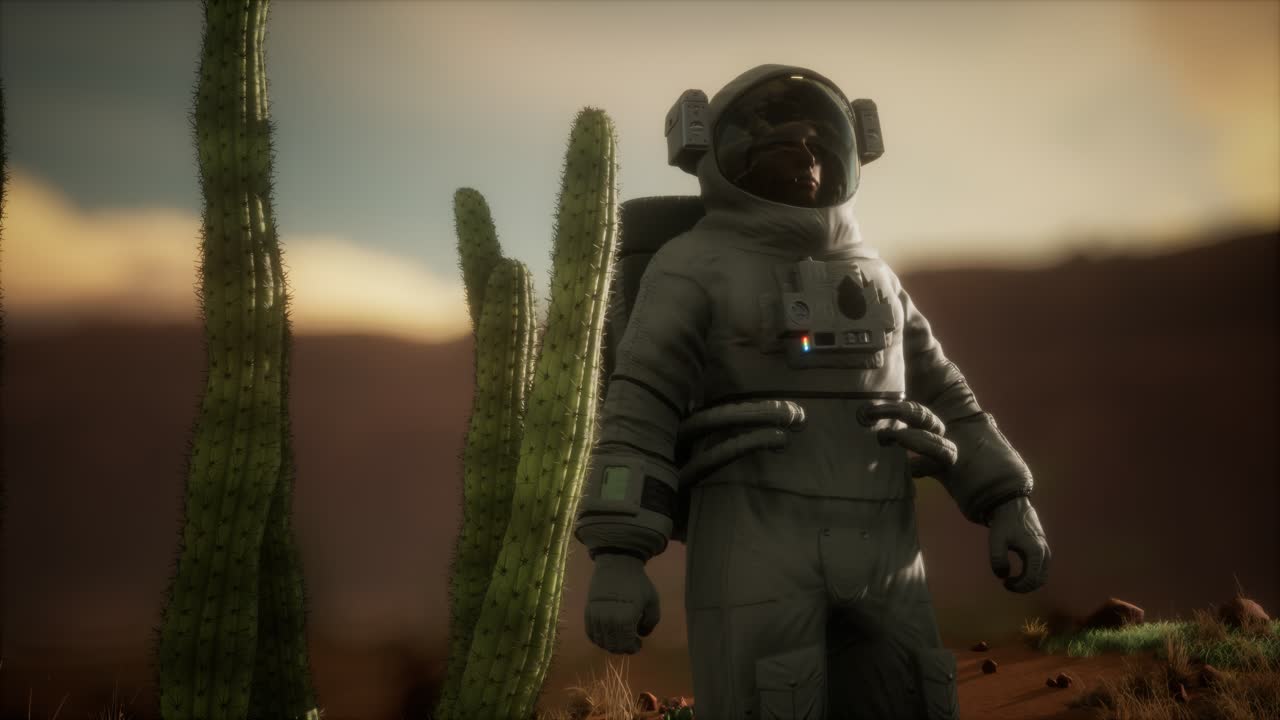 astronauta en el alto desierto de nevada