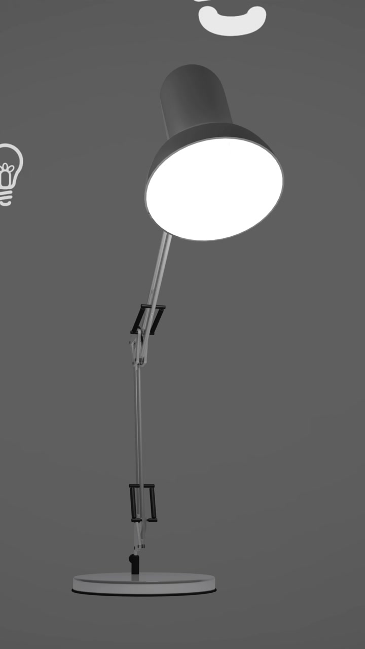 Animation of lightbulb icons over lamp