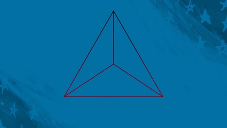 animation of moving geometrical shape over blue background