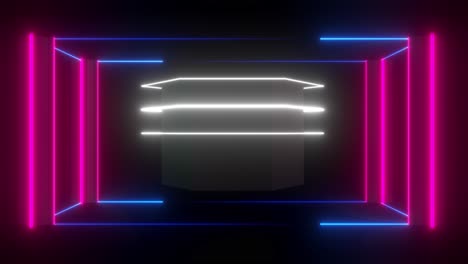 neon glowing geometric display