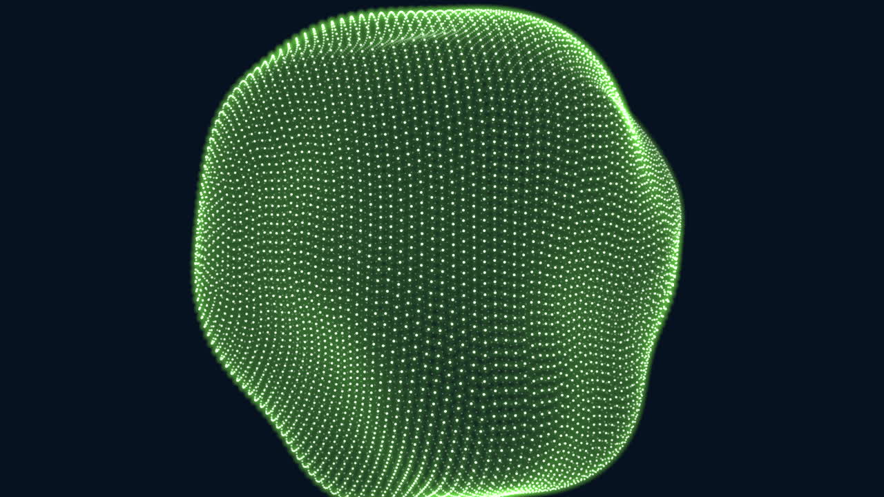 Pixelated green 3d sphere