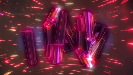 Animation-of-pink-diamonds-over-red-lights-moving-fast