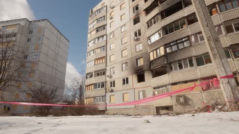 damaged apartment building in ukraine