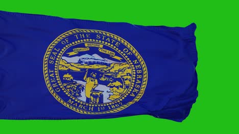 flag of nebraska on green screen. perfect for your own background using green screen. 3d rendering