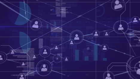 red de conexiones y procesamiento de datos