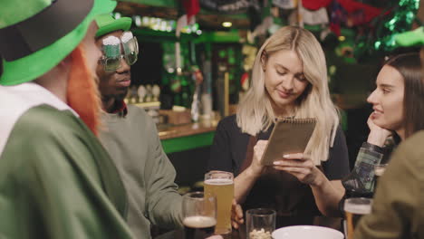 pretty waitress in irish pub