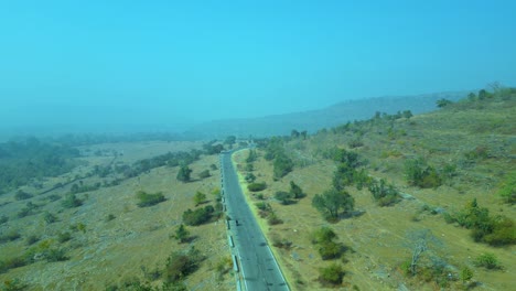 Aerial-view-sctty-Driving-on-Road