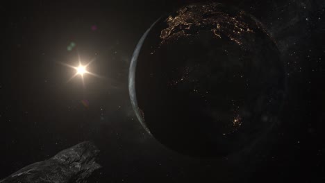 Oumuamua-Asteroide-O-Meteorito-Cerca-De-La-Tierra-En-El-Sistema-Solar,-Sonda-Alienígena-Interestelar-O-Nave-Espacial