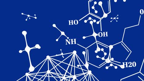 Animation-Chemischer-Formeln-über-Ein-Netzwerk-Von-Verbindungen