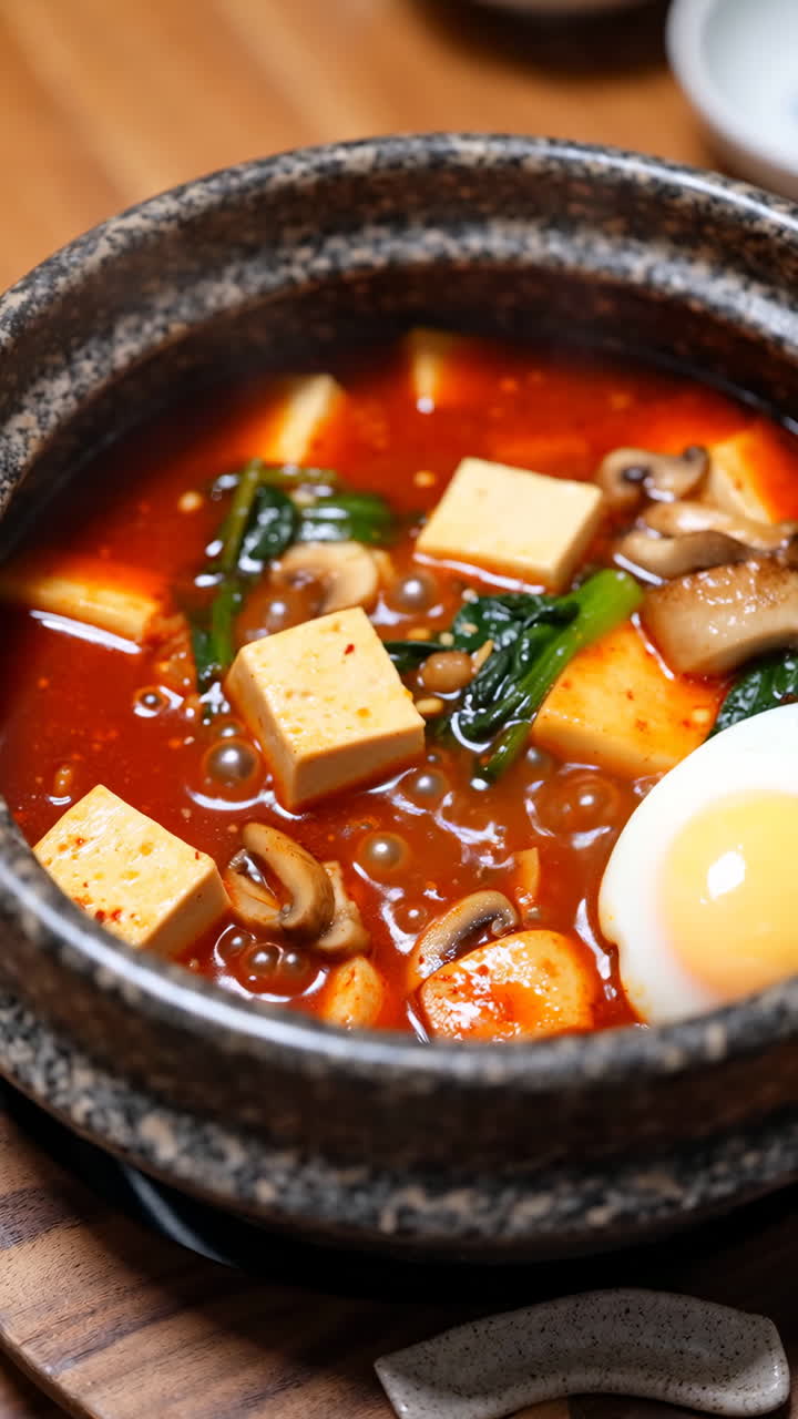 Rebusan Tahu Pedas Berbumbu dengan Telur dan Jamur