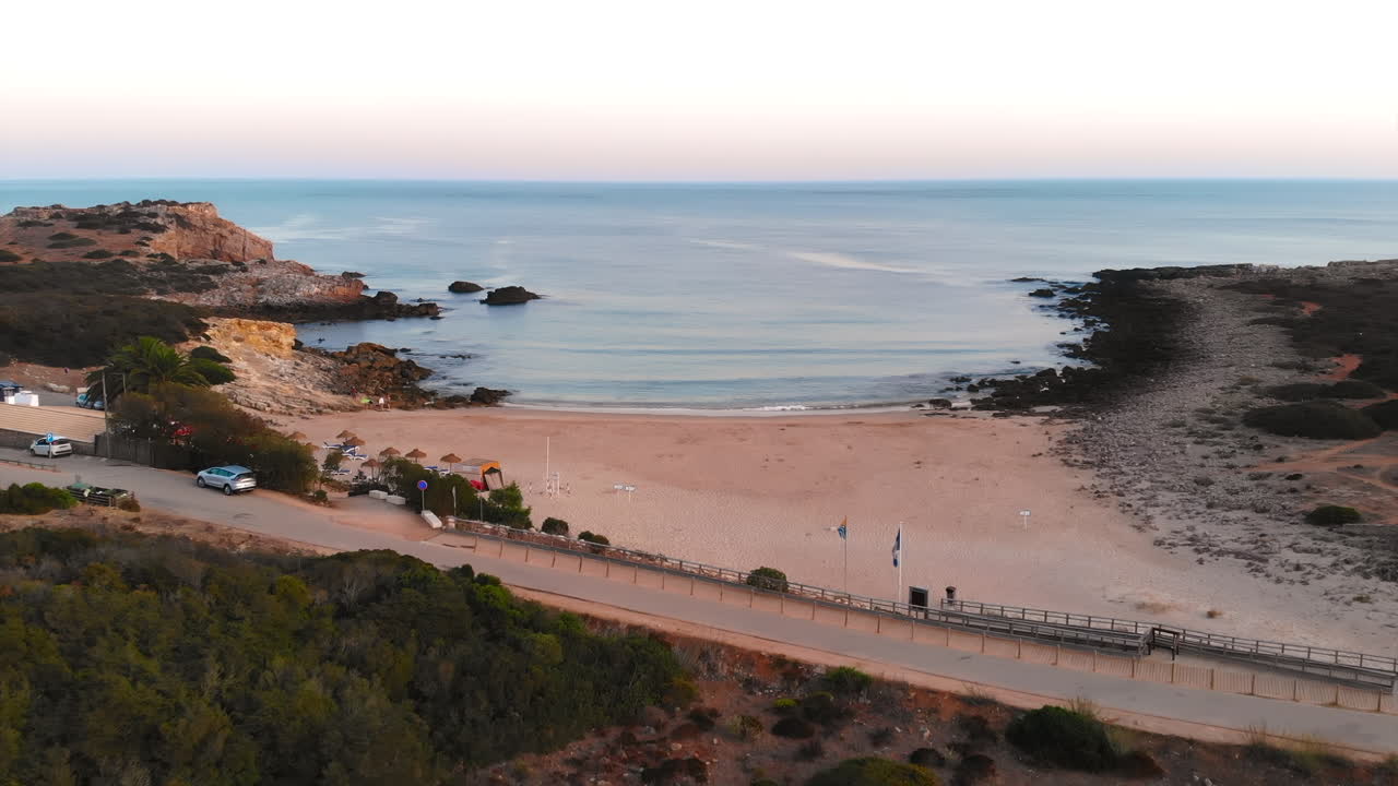 Beautiful beach landscape with clear water and rocky coast