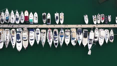 aerial view of boats in a marina