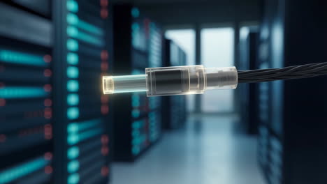 fiber optic cable connection in a data center