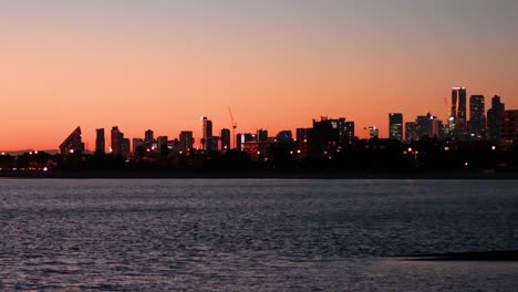 sunset view of melbourne skyline and pier