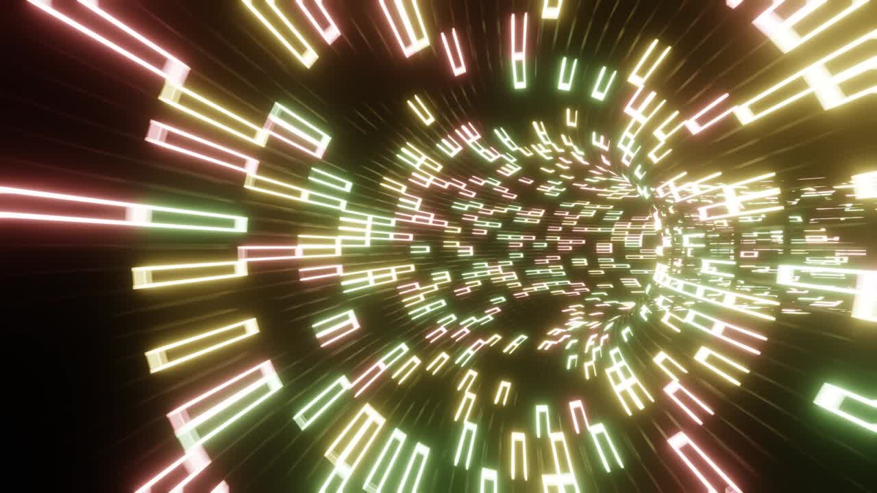 animación en 4k 3d. vuelo en un túnel de ciencia ficción abstracto. gráficos de movimiento futuristas, fondo de alta tecnología.