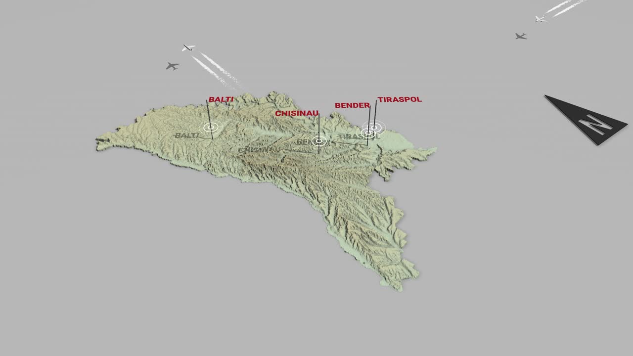 3d 지형 지도 몰도바