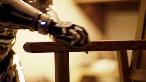 a glimpse into the future: a sleek, metallic robot engages in precision tasks with advanced dexterity and technology in a modern workspace