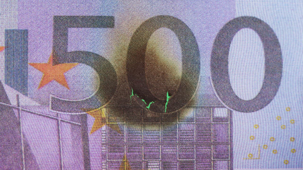 Burning Euro Banknote