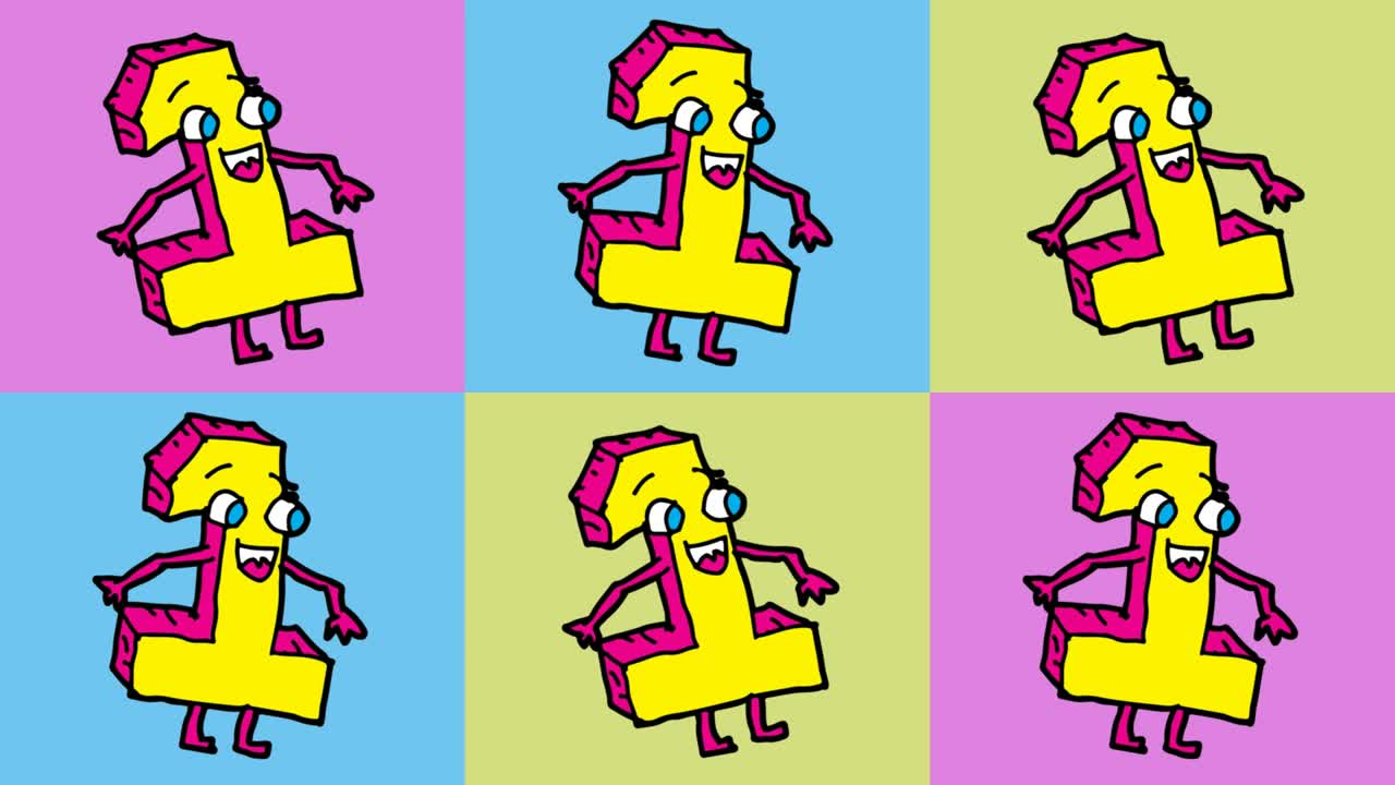 kids drawing pop art seamless background with theme of number one