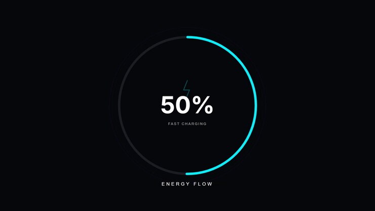 Digital Fast Charging Progress Indicator Animation