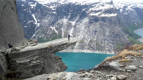 Trolltunga-Zeitraffer-In-Odda,-Norwegen,-Nationale-Sicht