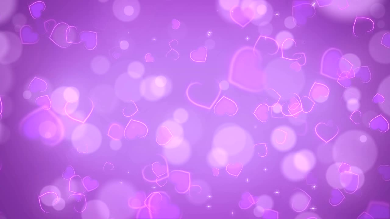 el fondo de los corazones púrpuras. animación de vacaciones del día de san valentín.