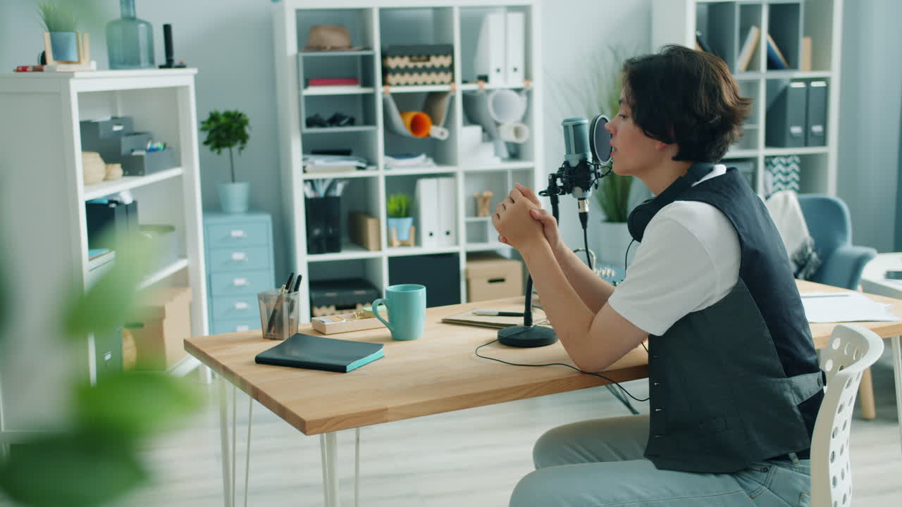 Podcast Recording Session in a Home Office