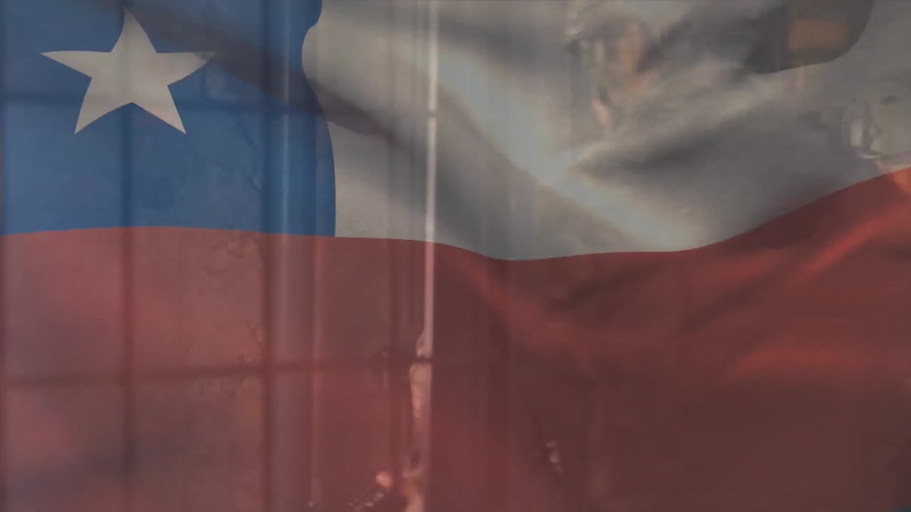 다양한 군인 들 위 에 있는 칠레  ⁇ 발 의 애니메이션