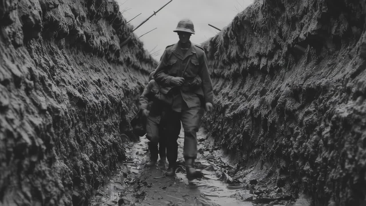 World War I Soldiers in Trenches