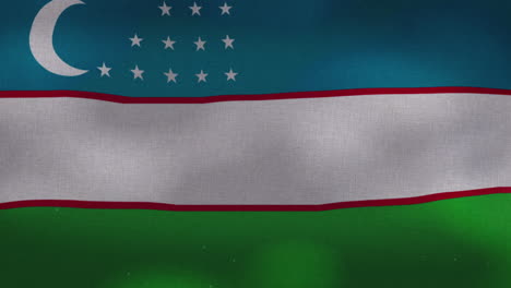 la bandera nacional de uzbekistán ondeando