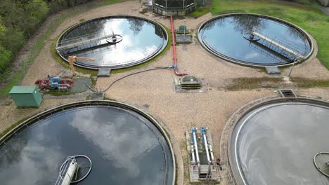 sewage treatment works saffron walden essex uk drone aerial view