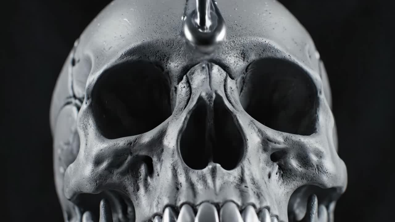 Metal Skull with Water