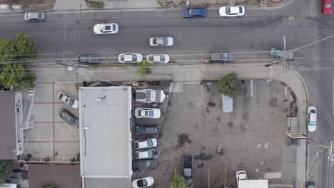 4K-overhead-shot-of-auto-shops-on-Oxnard-Boulevard-in-the-San-Fernando-Valley