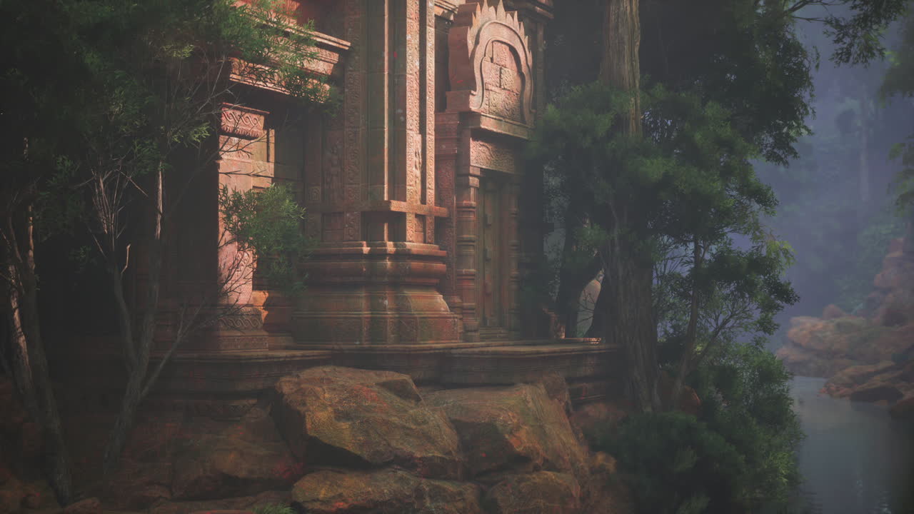 Antiche rovine di un tempio nascoste nella lussureggiante giungla thailandese