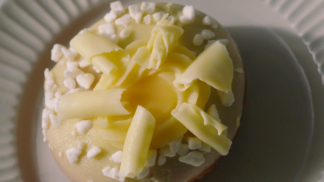 Top View of Fresh Glazed Doughnut.
