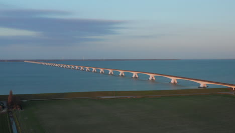 Aerial:-The-famous-Zeelandbridge-during-sunset