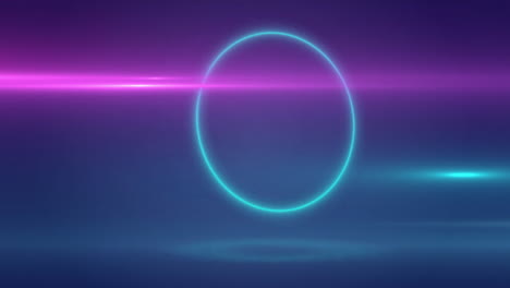 animation of neon circles on blue background